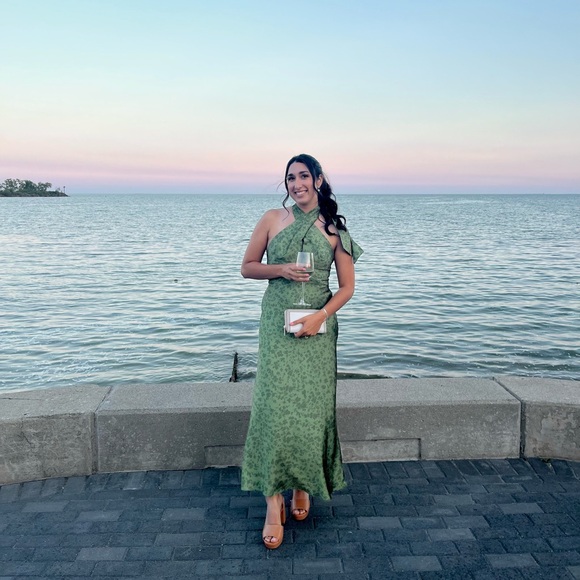 BIRDY GREY | Monique Matte Satin Dress - Bright Martini Dreamy Floral - Picture 1 of 3